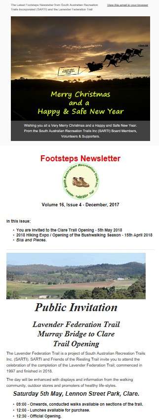 Footsteps Newsletter - December 2017