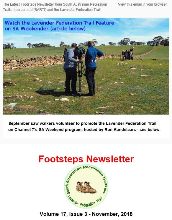 Footsteps Newsletter Cover Nov 2018