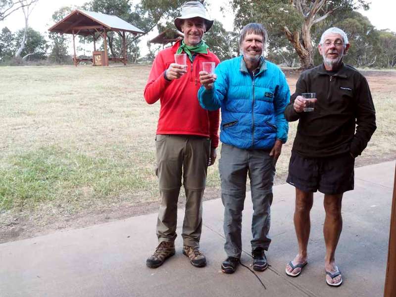 L-R Ross Kendall (Ballina), Roger Edwards (Canberra), Alan Gillard (Ballin) at Monarto Recreation Reserve