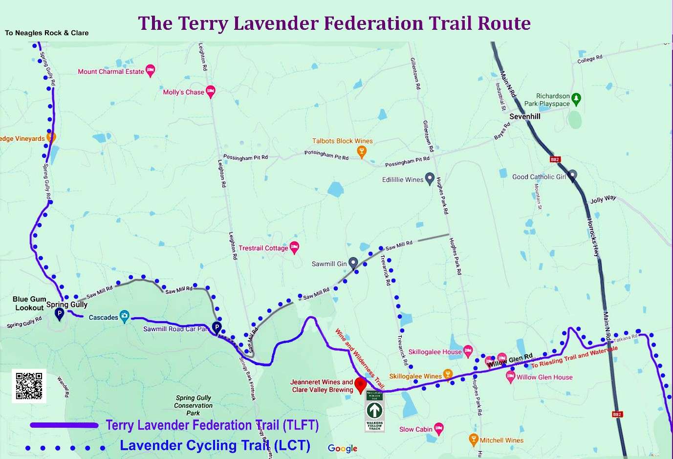 Terry Lavender Federation Trail Route at Spring Gully - Clare Valley