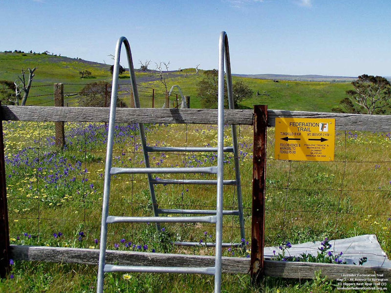 Lavender Federation Trail - Diggers Rest -Spur Trail - Old Design Stile